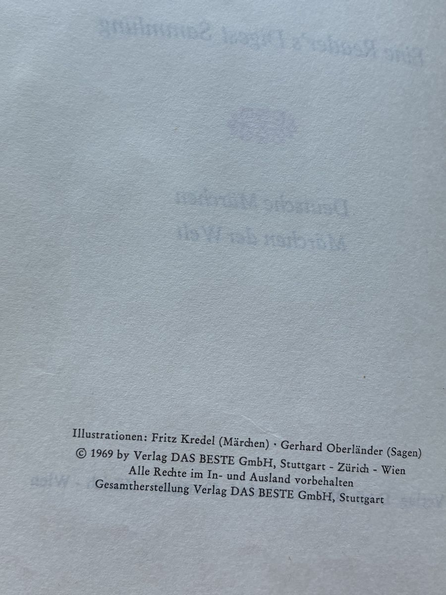 Libri: Märchen und Sagen Reader's Digest Sammlung 1969 – Usato da Wettingen venduto da ric_xm6x 1
