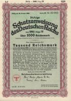 DR Schatzanweisung des Deutschen Reichs 1000 RM 1941 !!!