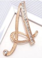 Brosche C-807 – Buchstaben A - Strass – 3,5 x 4 cm
