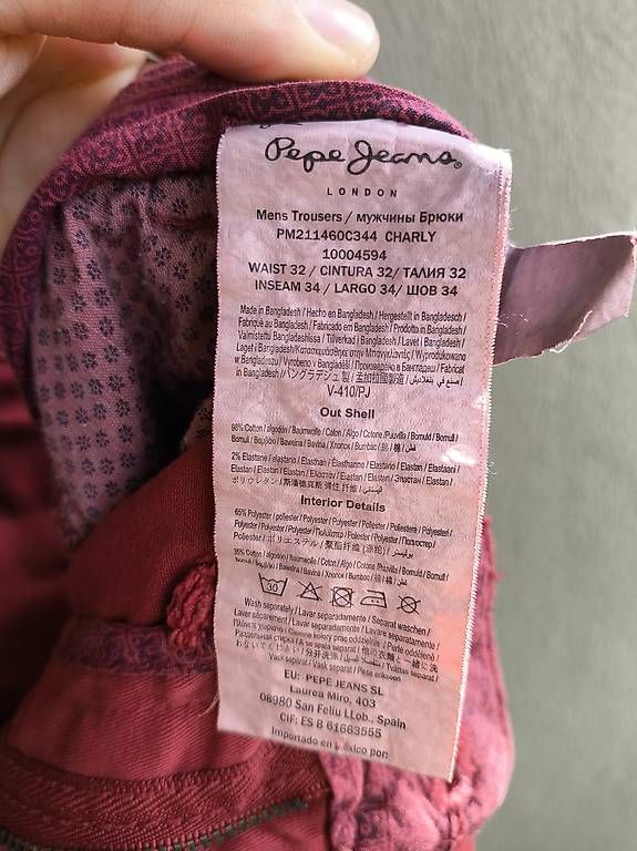 Pantaloni: Pepe Jeans Chinos 32/ 34 rot/ rouge – Usato da Wädenswil venduto da Preppy 3