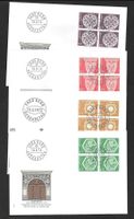 9 FDC 534 - 542 Serie Viererblöcke ET Bern 1973 - 1975