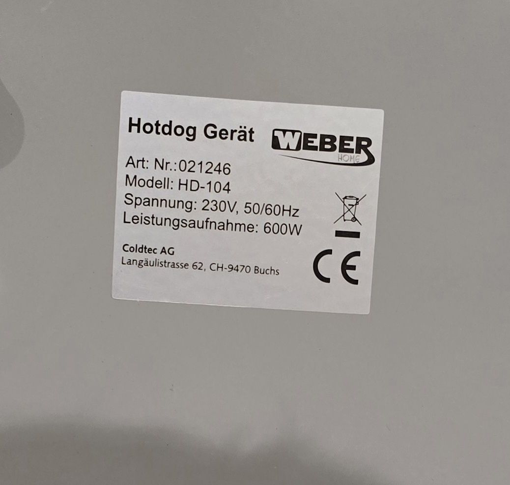 Weber Küchengeräte: Hotdog Gerät  Weber HD 104 – Gebraucht aus Escholzmatt von Koenigskind2023 2