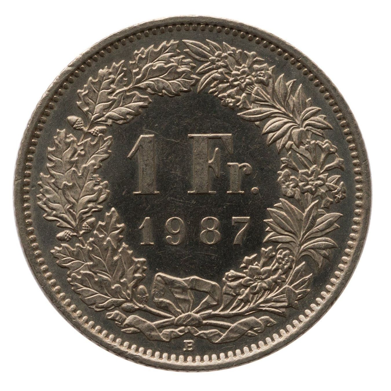 Tutti le monete: 1 Franken 1987 stgl – Usato da Rotkreuz venduto da Swiss-Coins 1