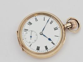 MOON Taschenuhr 10K Gold Plates Handaufzug