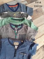 110 116,  schöne Kurzarmshirts Knöpfe blau grün maritim