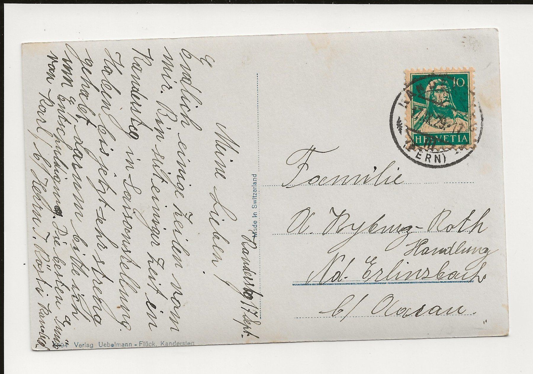 Cartoline postali: AK 1929 Kandersteg mit Niesen – Usato da Greifensee venduto da 315WDO 1