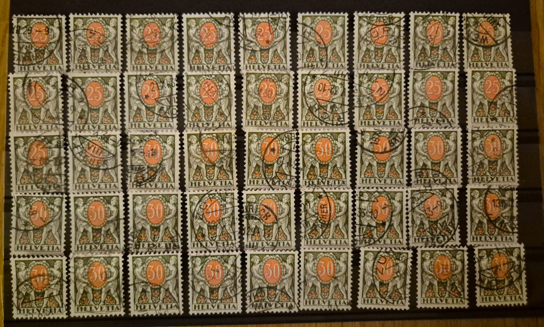 Tutti i francobolli: Lot de timbres taxe CH – Usato da Vionnaz venduto da Rcf1 5