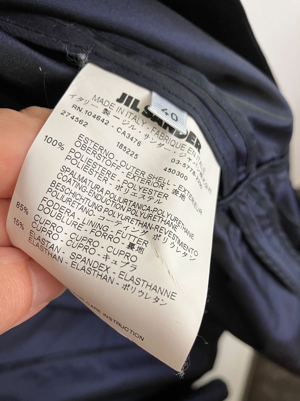 Jil Sander Giacche: Jil Sander Regenjacke – Usato da Huttwil venduto da Badi369 2