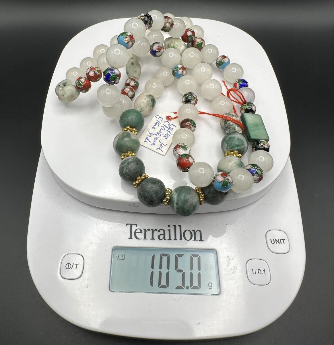 Ketten: Jade und Cloisonnè Perlen Halskette – Neu (gemäss Beschreibung) aus Lamone von LaCantinaMagica 8
