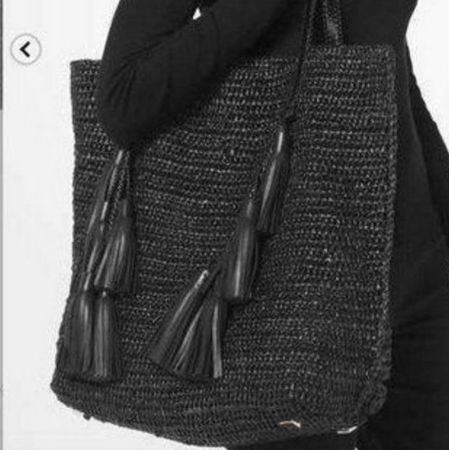 MK Tasche neu mit Etikett, schwarz, Bast
