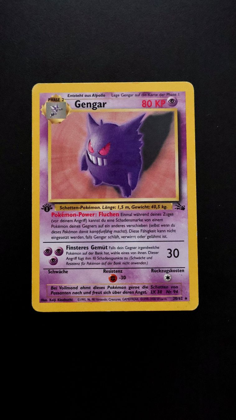 Pokémon Carte collezionabili: 1st Edition Gengar #20 Fossil – Usato da Obfelden venduto da vivialexandra
