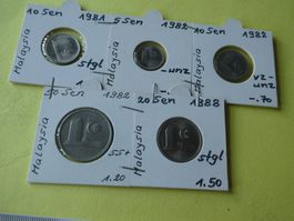 Malaysia 1981-88   5  alte Münzen