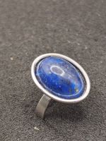 Vintage 925er Silber Ring mit Natur Lapislazuli Meisterpunze