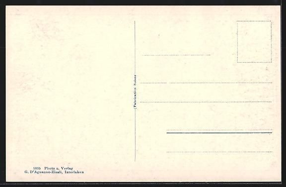 Cartoline postali: AK Interlaken, Ortsansicht mit Jungfrau – Usato da Berlin venduto da bartko-reher 1