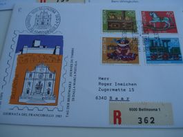 Brief Tag der Briefmarke 1983 Bellinzona, Satz Juventute