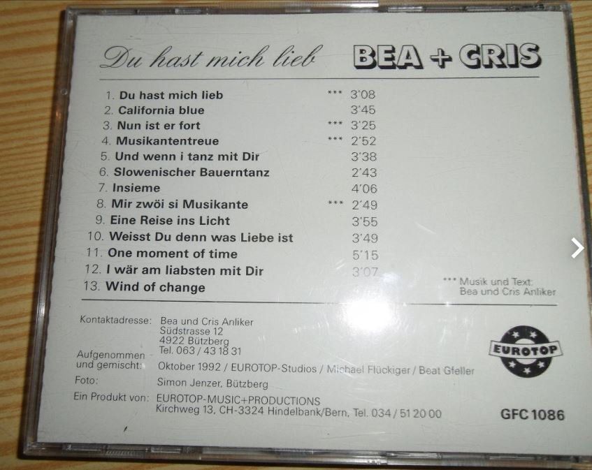 CDs: Bea und Cris (F10) – Gebraucht aus Sessa von fraenklishop 1