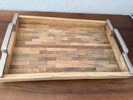 Dekoratives- Rustikales Tablett mit Metallgriffen LP 129.-