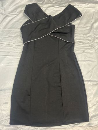 Cocktailkleid Minikleid schwarz Strass Gr S NEU