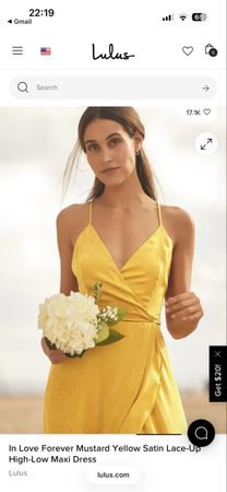 ☀️ NEU Kleid Yellow Satin Lace-Up High-Low Maxi Dress