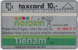 10 CHF Tienam noroxin (2. Auflage) - seltene Kunden Taxcard