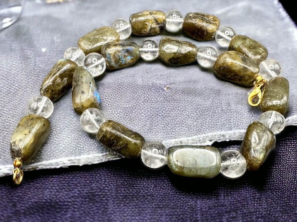 Ketten: Geschenkidee: Labradorit-Halskette, Edelstein, Vintage – Gebraucht aus Lamone von LaCantinaMagica
