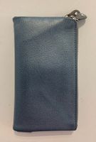 Portemonnaie aus blaugrauem Leder