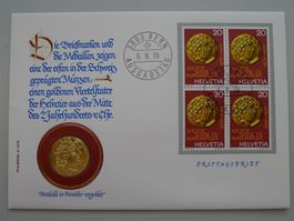 1979: Münzbrief Numismatik: Gesellschaft, vergoldete Münze !