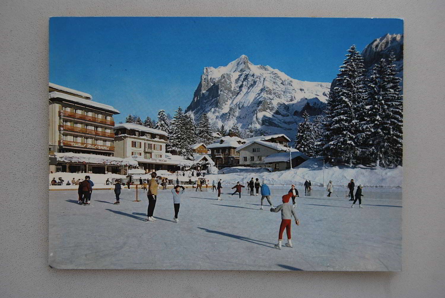 Cartoline postali: AK Grindelwald, Eisbahn, Wetterhorn 1971 – Usato da Rüfenacht BE venduto da Toro06