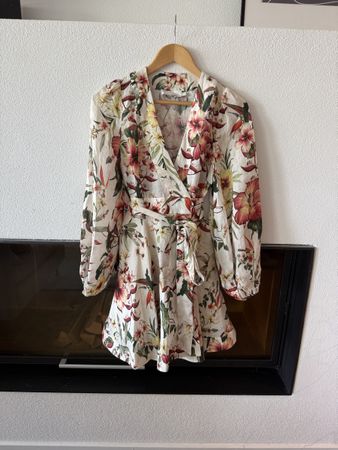 Zimmermann floral linen wrap dress Size 0
