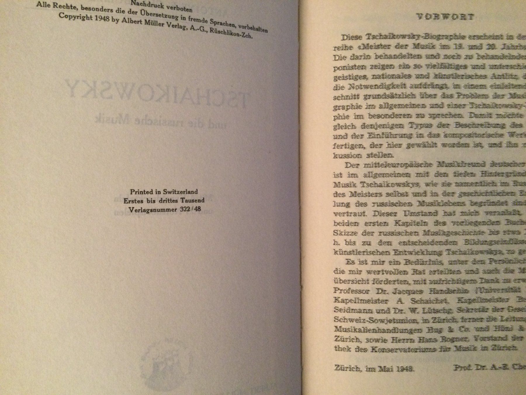 Bücher: Cherbuliez, Antoine-Elisée: Tschaikowsky – Gebraucht aus Luzern von Einh0rn 3