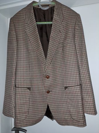 Klassische karierte Herren Sakko - Braun/Rot - Grösse 50 