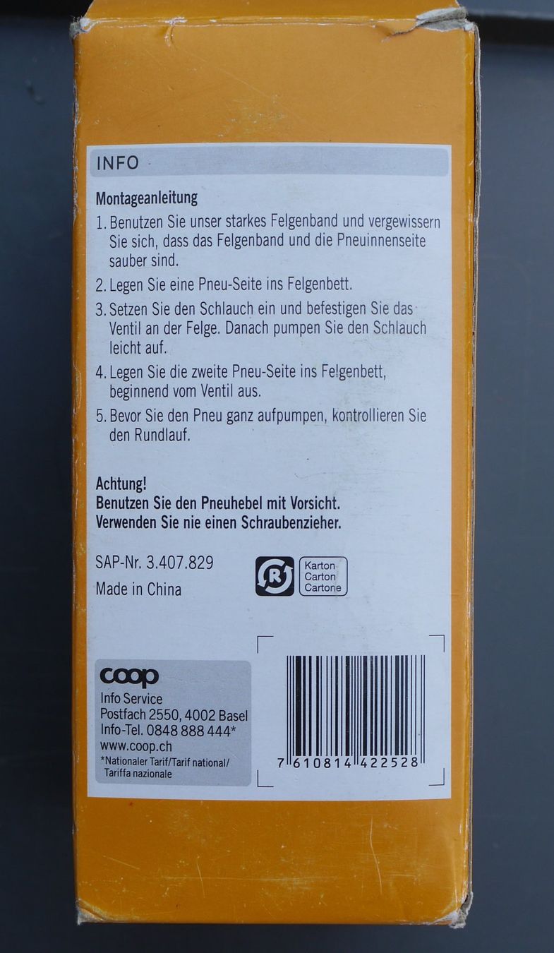 Ersatzteile: Chambre à air 26 pouces neuf – Neu (gemäss Beschreibung) aus Lausanne von van_8p85 1
