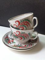 2 Kaffeetassen Untertassen Porzellan Set, Lomonossov Vintage