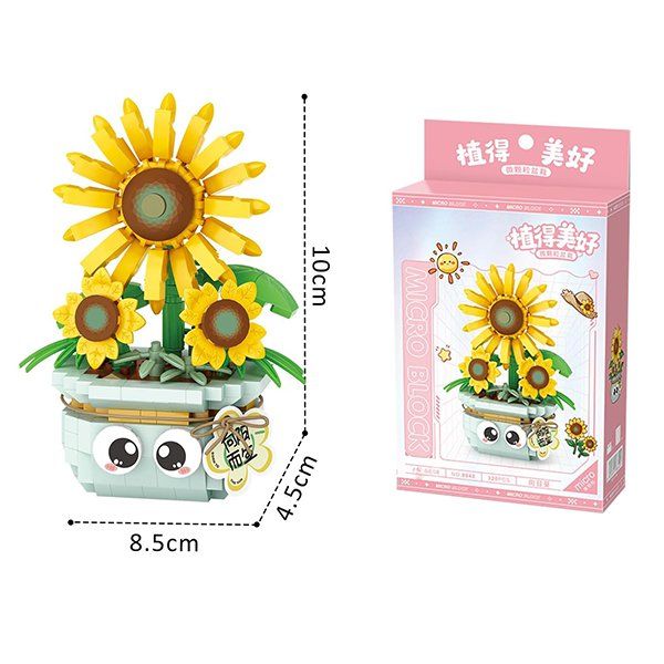 Kit di costruzioni: Blume im Topf: Sonnenblume / Mini-Bausteine – Nuovo e nell'imballaggio originale da Meisterschwanden venduto da Bigi1 2