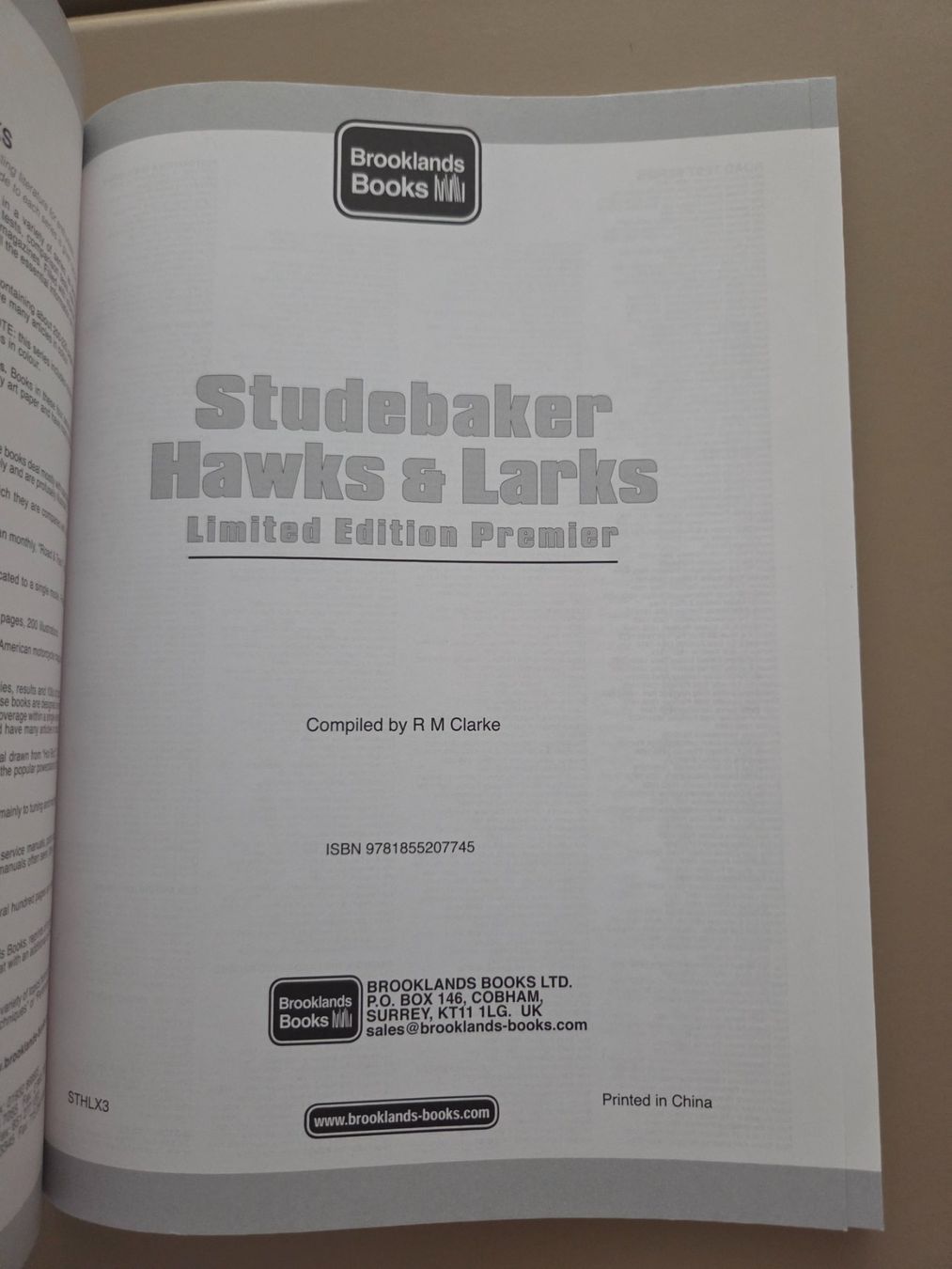 Libri: STUDEBAKER Hawks & Larks - Buch von Brooklands – Usato da Wilen b. Wollerau venduto da 4banger 1