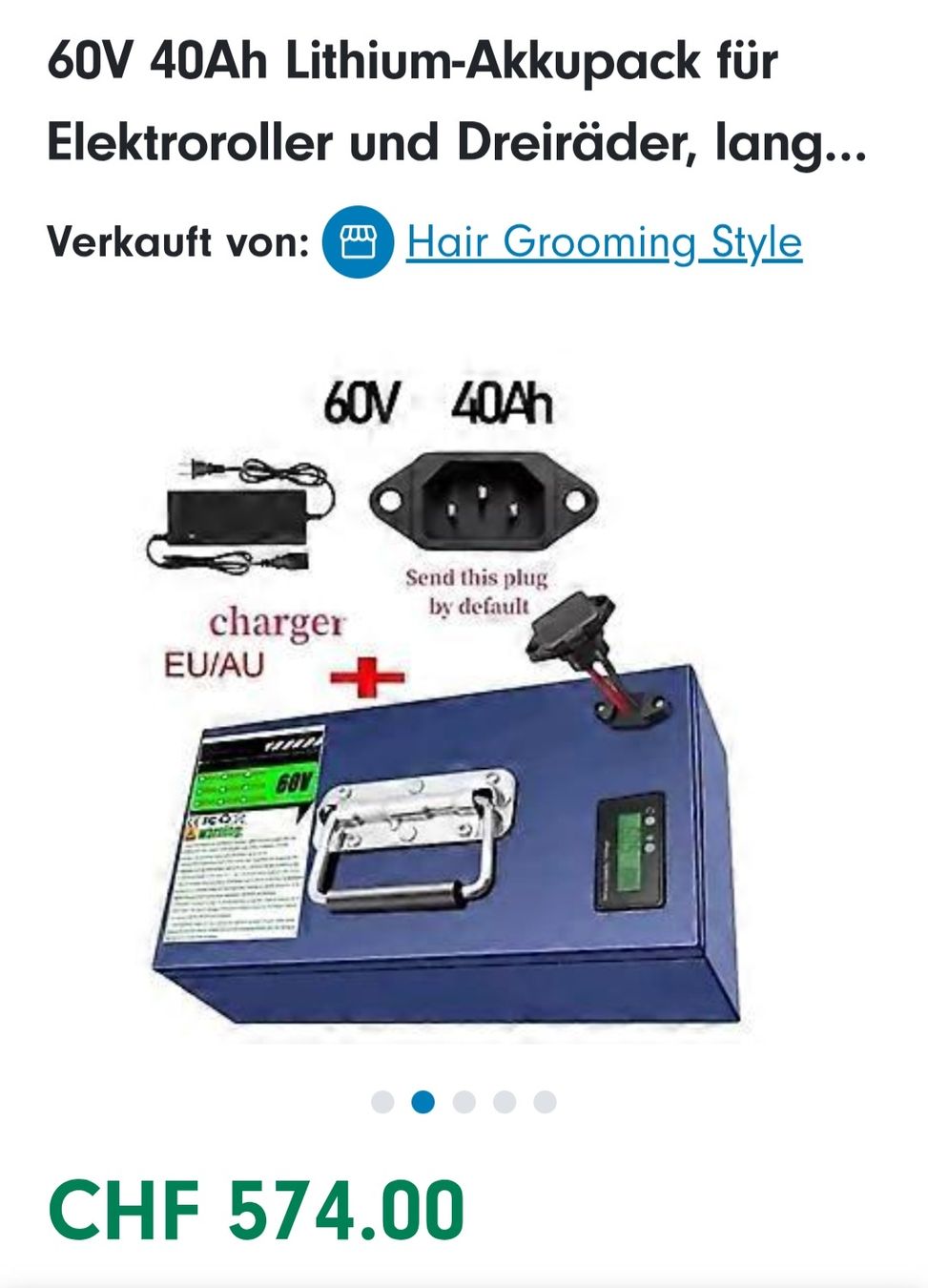 Batterien: Akku 60V 40Ah – Neu (gemäss Beschreibung) aus Subingen von mar_8yhc 1