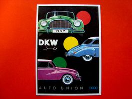 Carte postale, CP, Postkarte, Auto-Union DKW 3=6, 1957