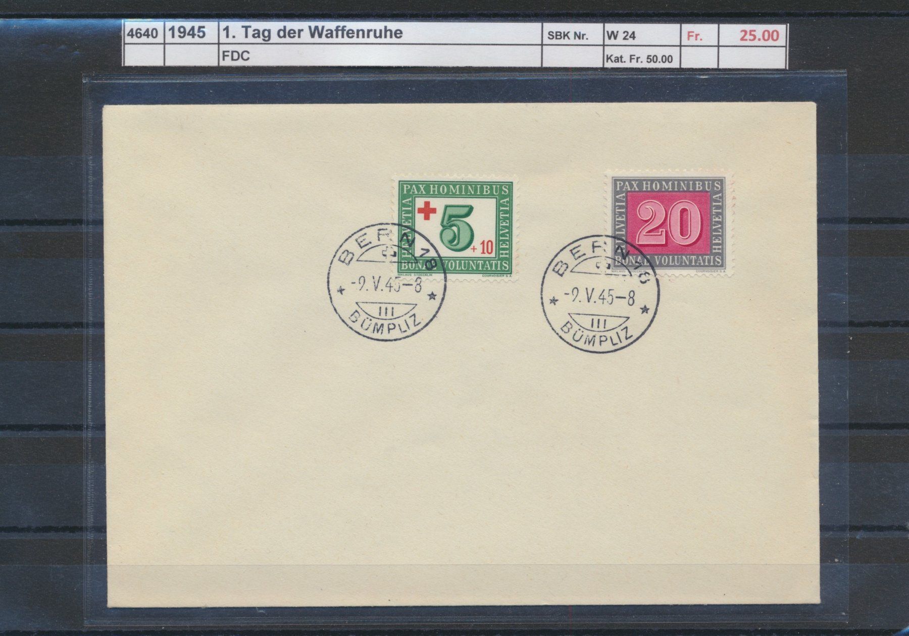 Alle Briefmarken: 1945 "1. Tag der Waffenruhe" - FDC – Gebraucht aus Winterthur von Zupogeru
