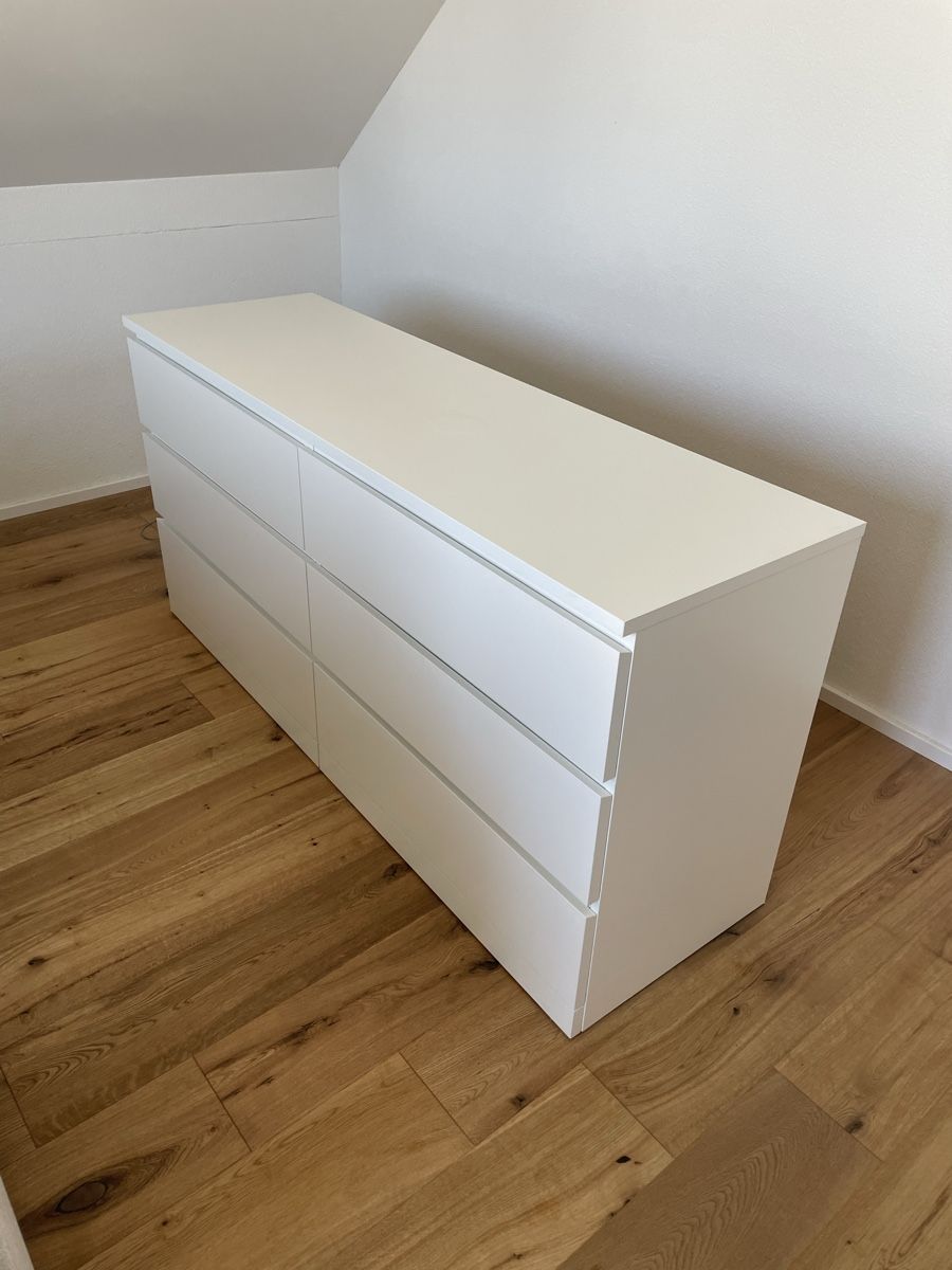 Ikea Kommoden: Kommode weiss 6 Schubladen mit Gebrauchsspuren – Gebraucht aus Birrhard von Pherr 1