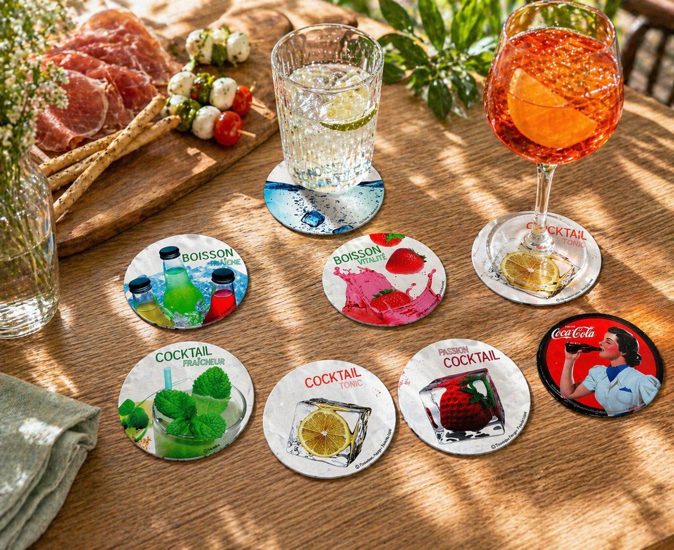 Sottobicchieri: 7x Untersetzer Bunt Retro – Nuovo (secondo la descrizione) da Fully venduto da VaneaSelection