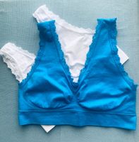 2er-Set Bustier (Türkis & Weiss) mit Spitzenborte