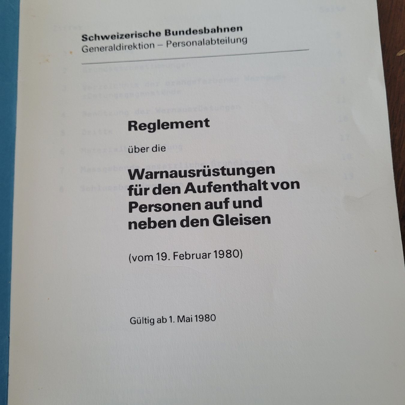 Bücher: SBB Reglement Warnausrüstunh – Gebraucht aus Winterthur von CoNoPa 2