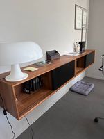 Grosses Wand-Sideboard in Holzoptik mit Schiebetüren 2 Stück