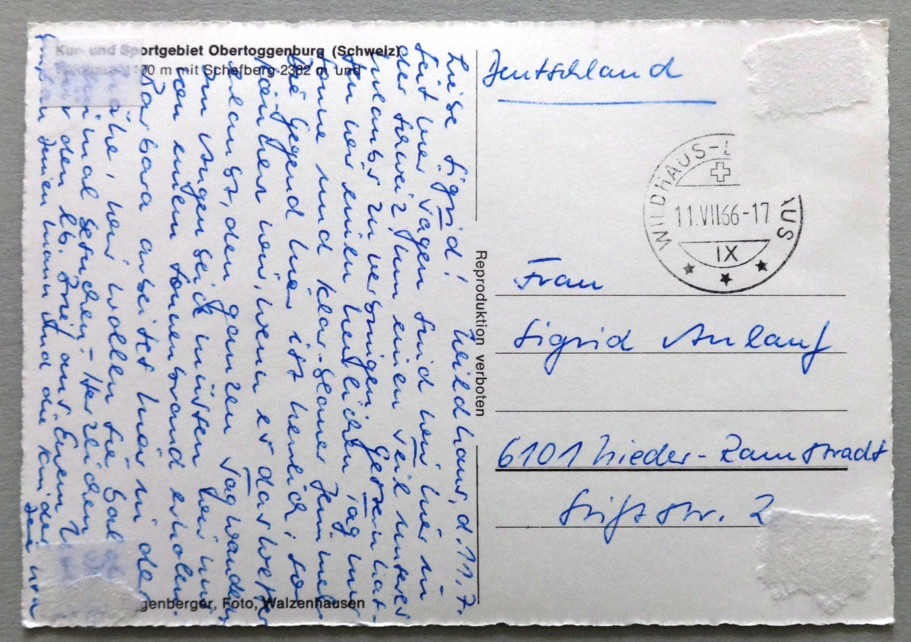 Cartes postales: Wildhaus mit Schafberg – Défectueux à Fétigny par Billy2miny 1