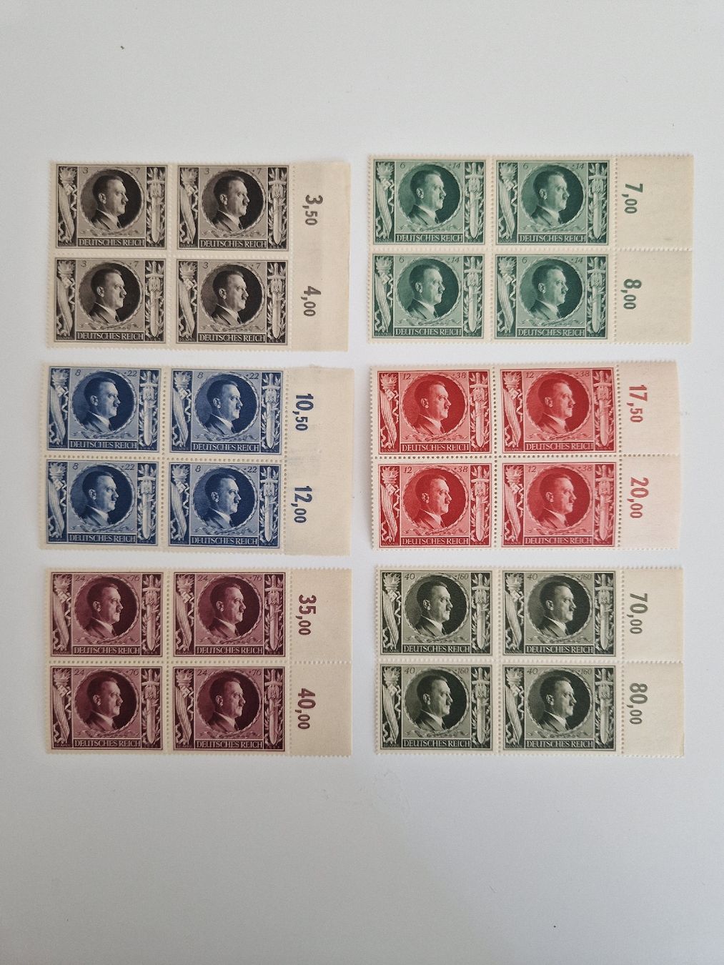 Tous les timbres: Deutsches Reich Adolf Hitler Briefmarken Set postfrisch – Neuf (Voir description) à St. Gallen par Enrico_SG