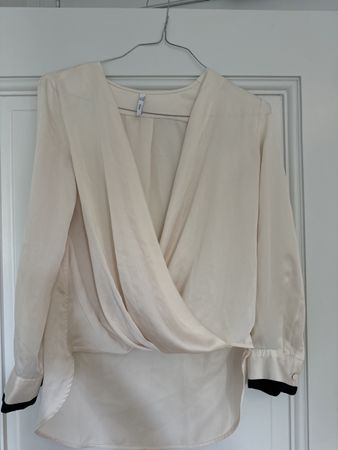 Elegante Wickelbluse Creme Weiss Gr. S