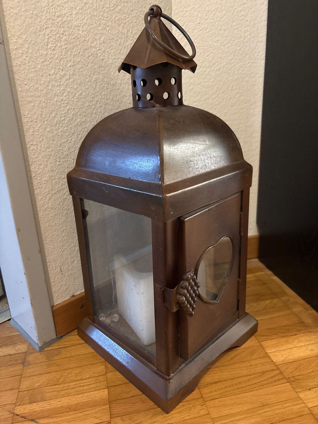 Lanterne: Rustikale Latern wohl Kupfer mit Kerze – Usato da Zürich venduto da mbi_5bsz