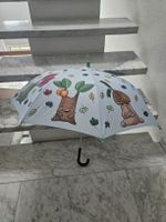 Kinderregenschirm hellblau mit Waldmotiven - NEU