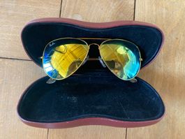 Ray Ban Aviator gold, grünblau verspiegelt