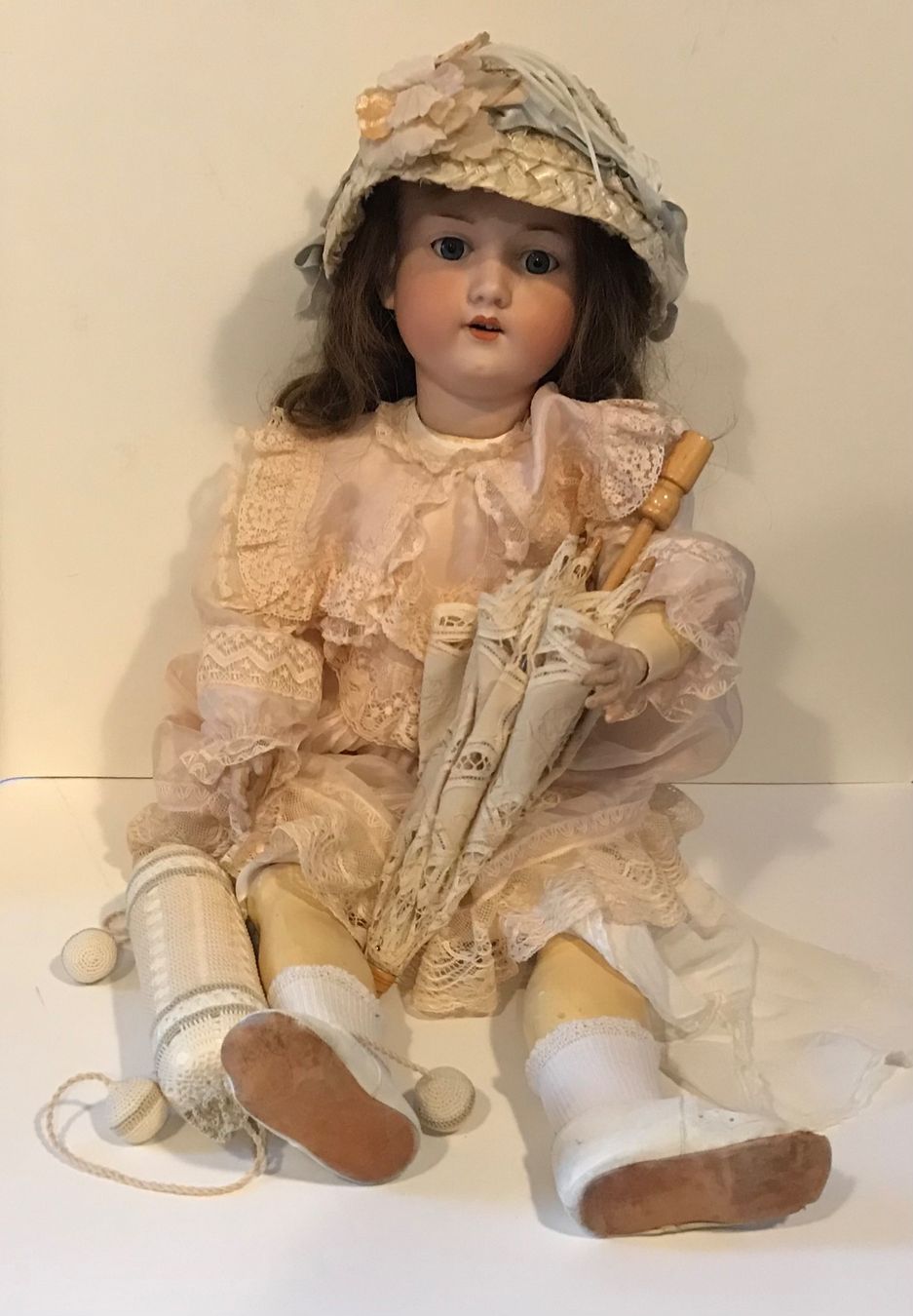 BELLE POUPEE ANCIENNE PORCELAINE ARMAND MARSEILLE 68 CM